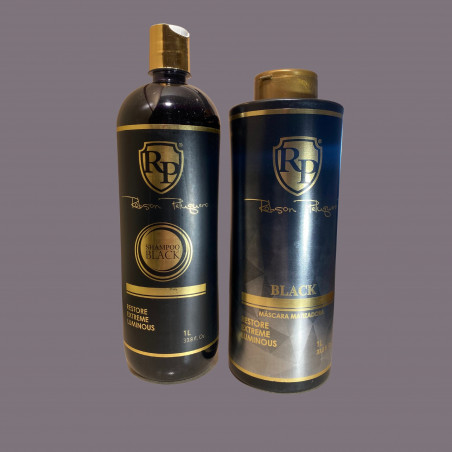 Kit shampooing & patine fortifiante Toner Black Robson Peluquero 2 x 1 L (fond argent)