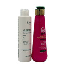 Mini-kit lissage protéine Top One Vitta Gold 200 ml + shampooing préparateur La Genèse L'Iéna Paris 200 ml (3/4 face)
