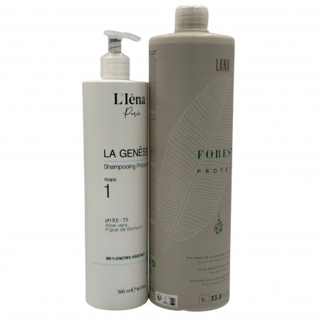 Kit lissage organique Forest Protein Lana 1 L + shampooing L'Iéna 500 ml (3/4 face)