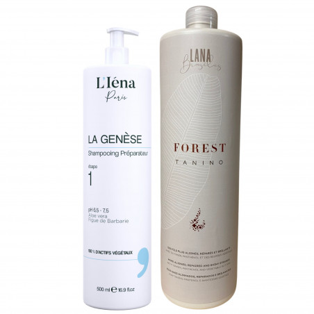 Kit lissage organique Forest Tanino Lana 1 L + shampooing L'Iéna 500 ml