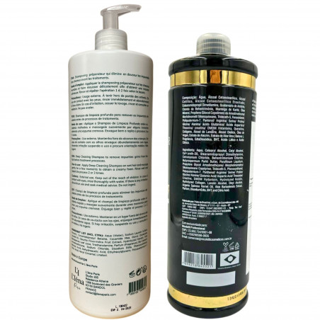 Kit Plastica Capilar Dona Liss Nicoletti Professional + shampooing L'Iéna 2 x 1 L (dos)