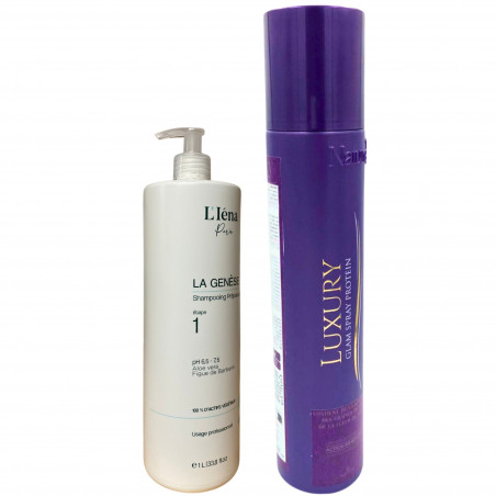 Kit lissage Luxury Glam Spray Protein Naturelle + shampooing L'Iéna 2 x 1 L (3/4 face)