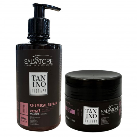Kit home care réparateur Chemical Repair Tanino Therapy Salvatore shampooing 300 ml + masque 250 ml (recto 2)