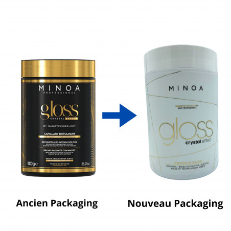 Botox Gloss Crystal Effect Gloss Minoa 1 kg : ancien Vs. nouveau packaging