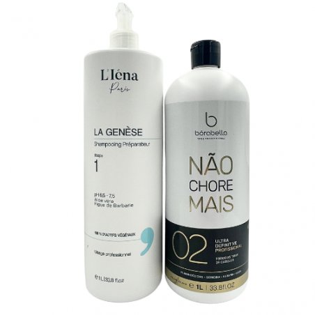 Kit Lissage brésilien protéine 02 Não Chore Mais Bórabella + shampooing L'Iéna 2 x 1 L