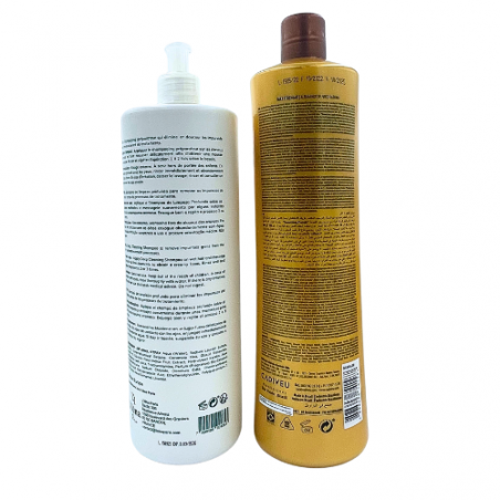 Kit lissage brésilien Smoothing Protein Brasil Cacau Cadiveu + shampooing L'Iéna 2 x 1 L (verso 2)