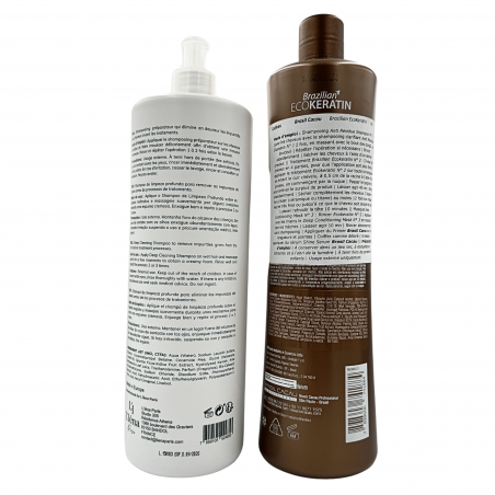 Kit Lissage brésilien Ecokeratin N° 2 Brasil Cacau Cadiveu + shampooing L'Iéna 2 x 1 L (verso 2)