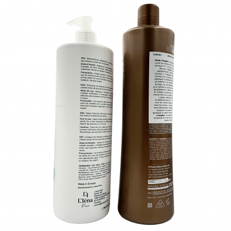 Kit Lissage brésilien Ecokeratin N° 2 Brasil Cacau Cadiveu + shampooing L'Iéna 2 x 1 L (verso 1)