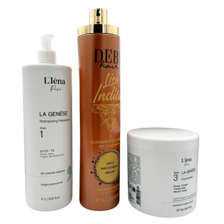 Kit Lisa Indian Deby Hair & shampooing + masque La Genèse L'Iéna 3 produits (3/4 face)