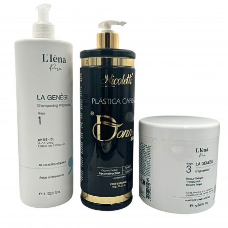 Kit Plastica Capilar Dona Liss Nicoletti Professional + shampooing & masque  L'Iéna 3 produits (3/4 face)