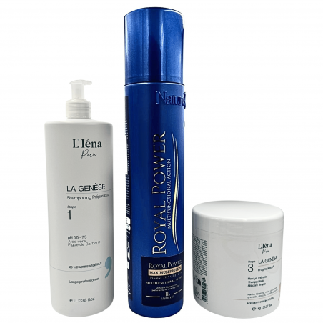 Kit Lissage multifonctionnel Royal Power Naturelle + shampooing & masque L'Iéna 3 produits (3/4 face)