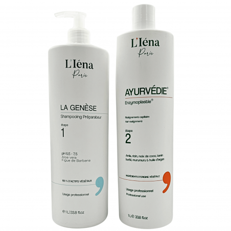 Kit lissage indien Ayurvédie Enzymoplastie L'Iéna Paris 2 x 1 L