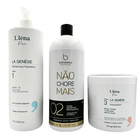 Kit Lissage brésilien protéine 02 Não Chore Mais Bórabella + shampooing & masque L'Iéna 3 produits