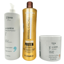 Kit lissage brésilien Smoothing Protein Brasil Cacau Cadiveu + shampooing & masque L'Iéna 3 produits