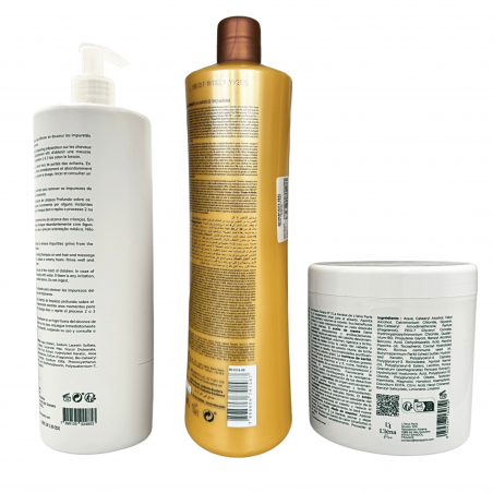 Kit lissage brésilien Smoothing Protein Brasil Cacau Cadiveu + shampooing & masque L'Iéna 3 produits (verso 2)