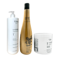 Kit lissage protéine Bright Coffee Secrets + shampooing & masque L'Iéna 3 produits (3/4 face)