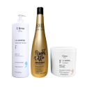 Kit lissage protéine Bright Coffee Secrets + shampooing & masque L'Iéna 3 produits