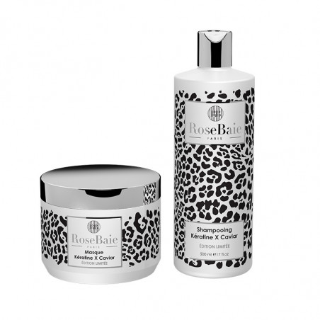 Kit d'entretien de lissage Kératine X Caviar RoseBaie 2 x 500 ml shampooing + masque