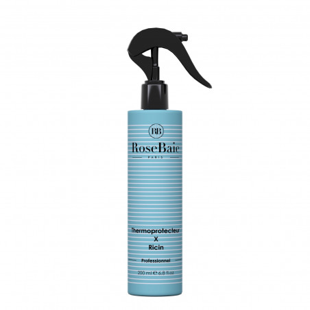 Spray thermoprotecteur à l'huile hydratante de ricin RoseBaie 200 ml