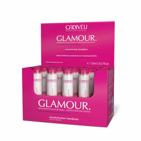 Boite de 10 ampoules de 15 ml botox Glamour Cadiveu (détail)
