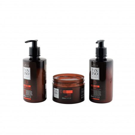 Kit home care Curl Hair Tanino Therapy Salvatore 3 produits shampooing (300 ml) + masque (250 ml) + leave-in (300 ml) (verso)