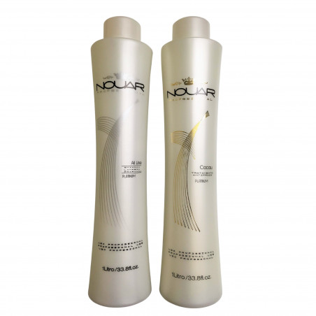 Kit lissage brésilien Cacau Platinum + shampooing clarifiant All Line Nouar Professional 2 x 1 L