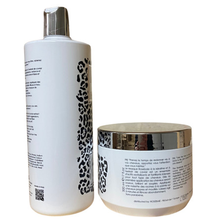 Kit d'entretien de lissage Kératine X Caviar RoseBaie 2 x 500 ml shampooing  + masque (verso 3)