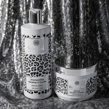 Kit d'entretien de lissage Kératine X Caviar RoseBaie 2 x 500 ml shampooing + masque (visuel 1)
