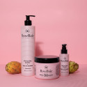 Kit kératine et huile de figue de barbarie RoseBaie 3 produits : shampooing + masque + sérum (fond rose)