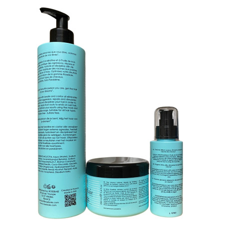 Kit b.otox shampooing sérum kératine et huile de ricin RoseBaie 3 produits (verso 2)