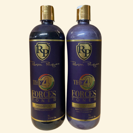 Kit Shampooing & Patine fortifiante The 4 Forces Toner Robson Peluquero 2 x 1 L (fond nacre)