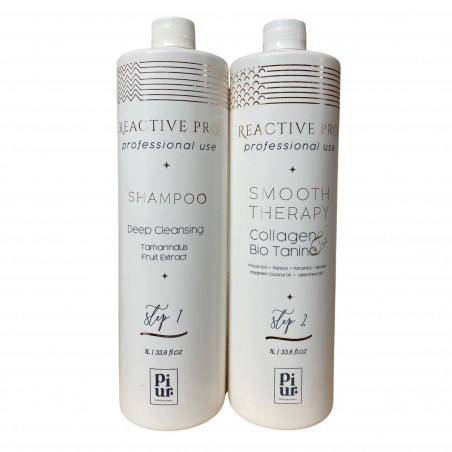 Kit lissage collagène & bio tanin Smooth Therapy Reactive Pro de Piur 2 x 1 L (recto)