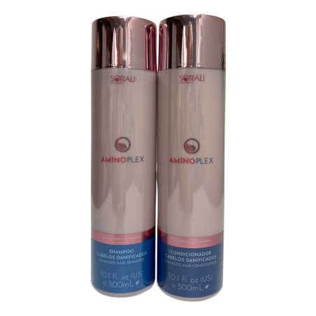 Mini-kit shampooing & après-shampooing Amino Plex Sorali 2 x 300 ml