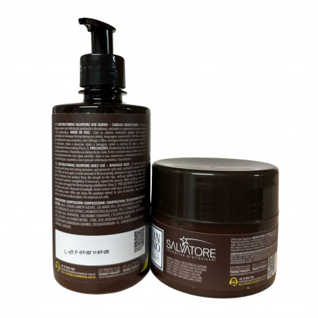 Kit home care réparateur Restructuring Tanino Therapy Salvatore shampooing + masque (verso 2)