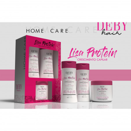 Kit total home care Lisa Protein Deby Hair shampooing, après-shampooing & masque 3 x 300 (visuel)