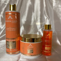 Kit premium shampooing + masque + sérum Amla & Ricin Mahal Liss (fond argent)