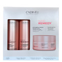 Pack d’entretien Hair Remedy Cadiveu 3 produits (1. sahmpooing 250 ml + 2. conditionneur 250 ml + masque 200 ml, recto)