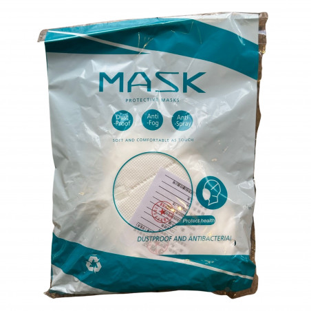 Masque de protection FFP2 / KN95 norme CE (sachet de 10, recto)