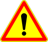 Panneaux de circulation provisoire (fond jaune) Attention Danger